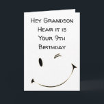 HEUREUSE * 9e ANNIVERSAIRE GRANDSON*** Carte<br><div class="desc">ESPÉREZ QUE VOTRE ANNIVERSAIRE **** EST AUSSI SPÉCIAL QUE VOUS ÊTES**** MERCI POUR ARRÊTER PAR 1 DE MES 8 MAGASINS ET RAPPELEZ-VOUS QUE VOUS POUVEZ CHANGER LE VERSE À L'INTÉRIEUR ET À L'EXTÉRIEUR! ! ! ! !</div>