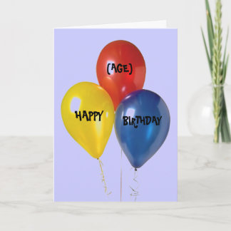 HEUREUSE, (ÂGE), CARTE D'ANNIVERSAIRE -