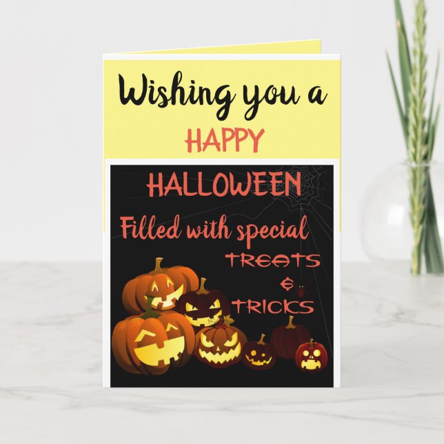 HEUREUSE CARTE DE CITATION HALLOWEEN (Devant)