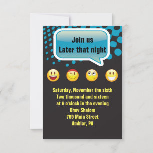 HEUREUSE Carte de réception du Bat mitzvah du bar