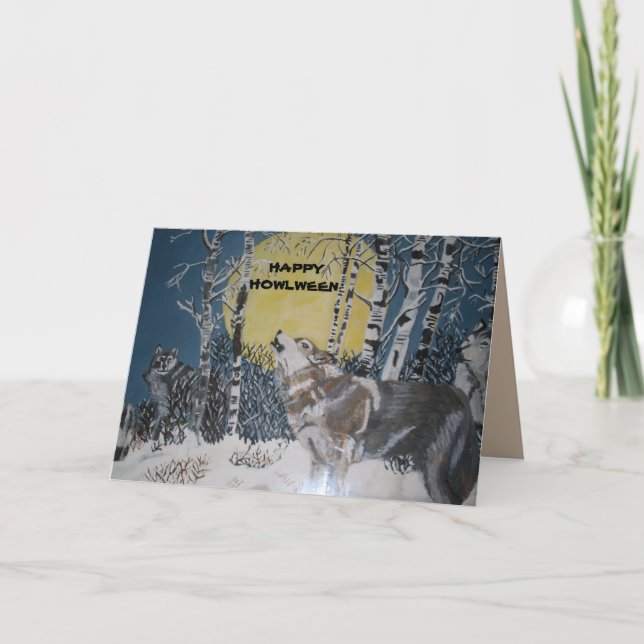 HEUREUSE carte HOWLWEEN WOLF (Devant)