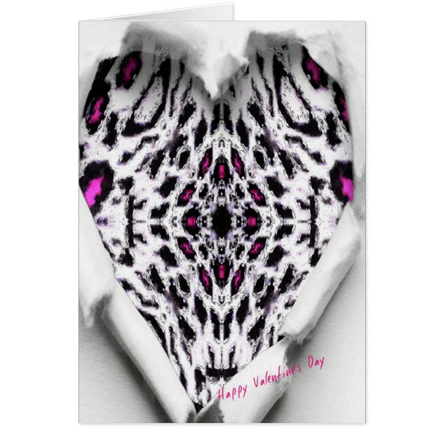 Heureuse Sainte-Valentin Animal Torn Papier Abstra (Devant)
