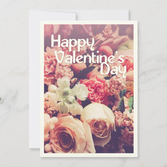Heureuse Sainte-Valentin avec Bouquet de fleurs Vi (Devant)