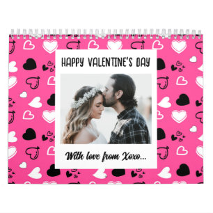 Heureuse Sainte-Valentin avec calendrier d'amour