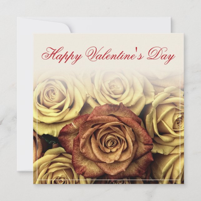 Heureuse Sainte-Valentin avec Rosenbouquet jaune (Devant)