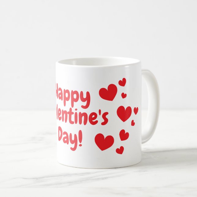 Heureuse Sainte-Valentin coeur rouge café tasse ca (Devant droit)