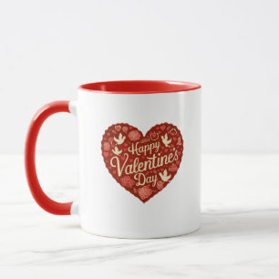 Heureuse Sainte-Valentin Coeur Rouge Mug