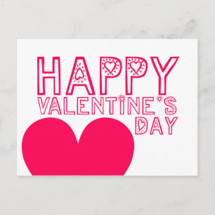 Heureuse Sainte-Valentin Cute typographie Carte po