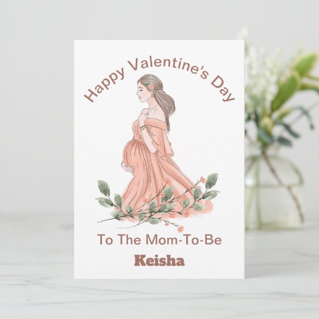 Heureuse Sainte-Valentin De La Carte Maman-To-Be (Debout devant)