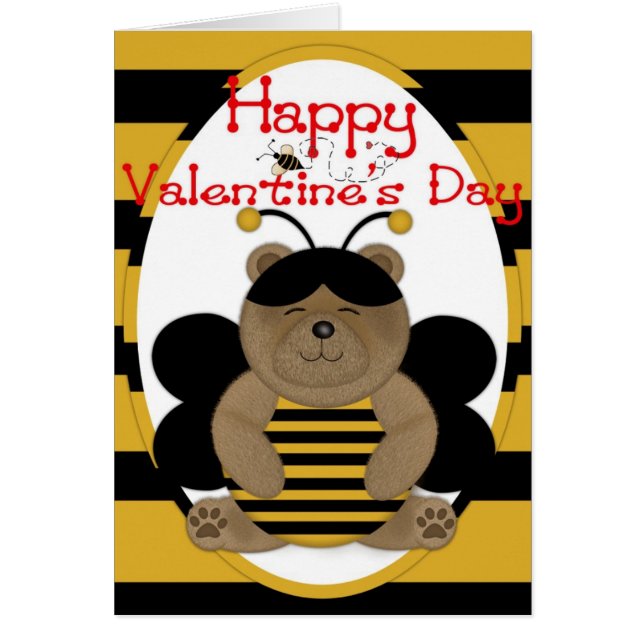 Heureuse Sainte-Valentin Honey Bear Grey Card d1 (Devant)