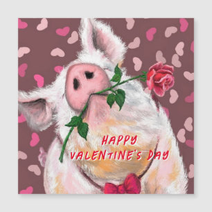 Heureuse Sainte-Valentin Jouer Carte Gentleman Pig