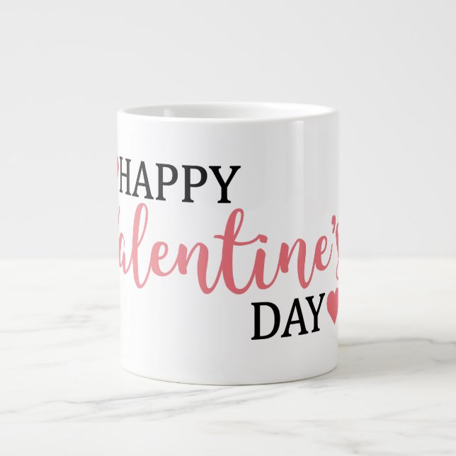 Heureuse Sainte-Valentin jumbo café blanc Mug (Devant)