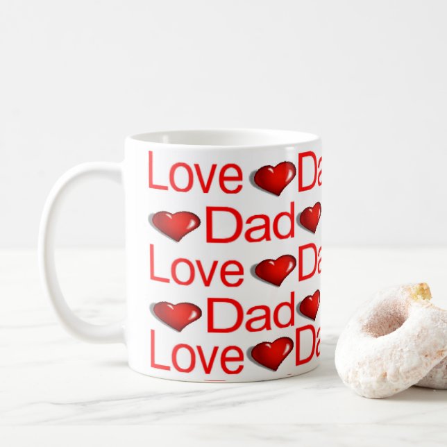 Heureuse Sainte-Valentin Mugs Aimer Papa Coeurs ro (Avec donut)