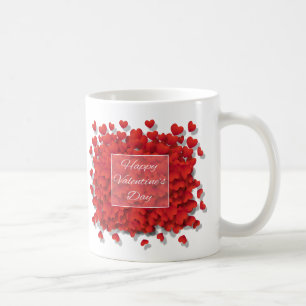Heureuse Sainte-Valentin Red Hearts Coffee Cup Mug