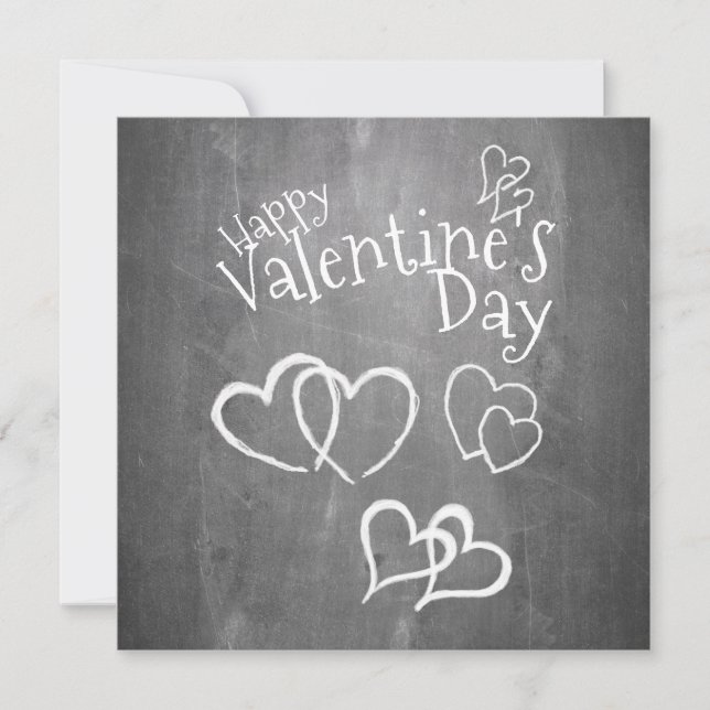 Heureuse Sainte-Valentin sur un tableau à craie (Devant)