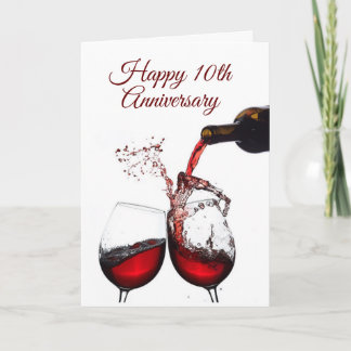 ***HEUREUX 10e ANNIVERSAIRE*** Carte MARIAGE OU FE