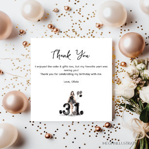 heureux 31e anniversaire, carte de remerciements