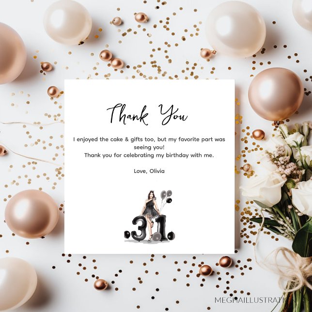 heureux 31e anniversaire, carte de remerciements (Créateur téléchargé)