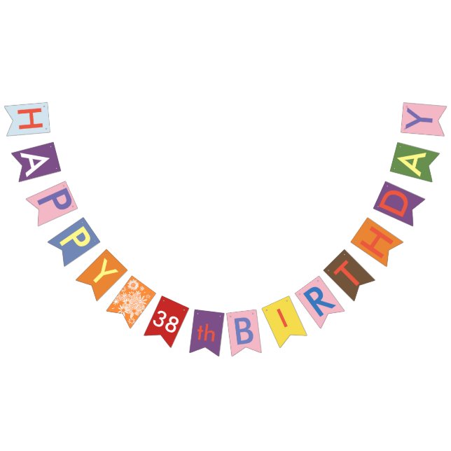 heureux 38e anniversaire drapeaux de bunting (Tout)