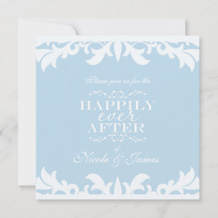 HEUREUX À JAMAIS Invitation de mariage élégante bl
