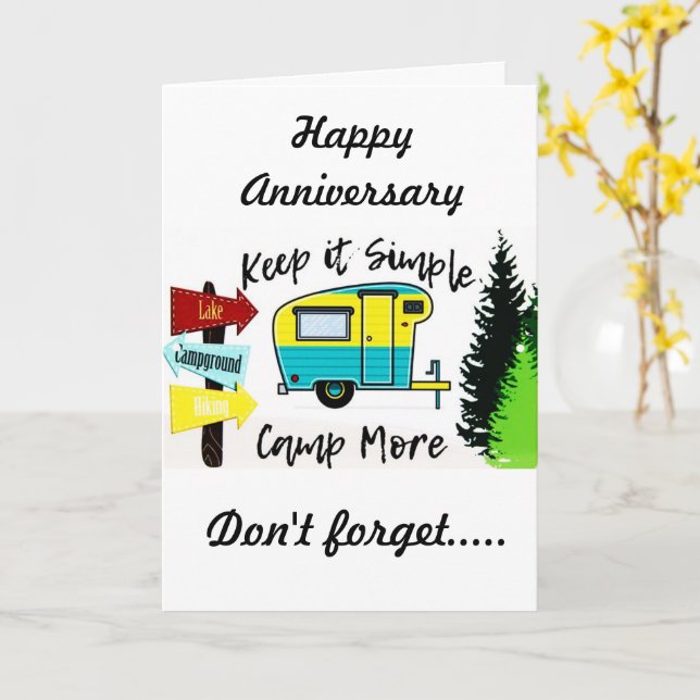 **HEUREUX ANNIVERSAIRE** À MA CARTE DE CAMPING PRÉ (Fleur jaune)