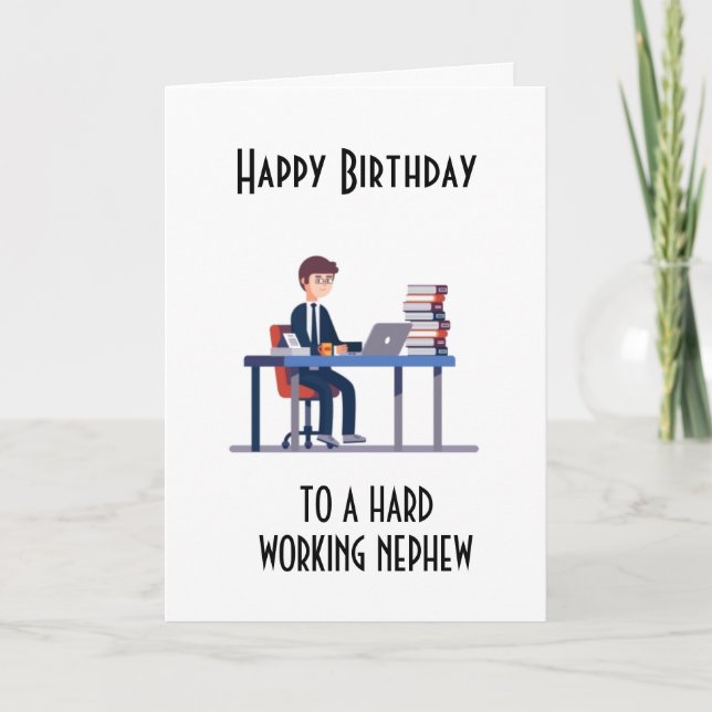 HEUREUX ANNIVERSAIRE à une CARTE "NEPHEW" qui trav (Devant)