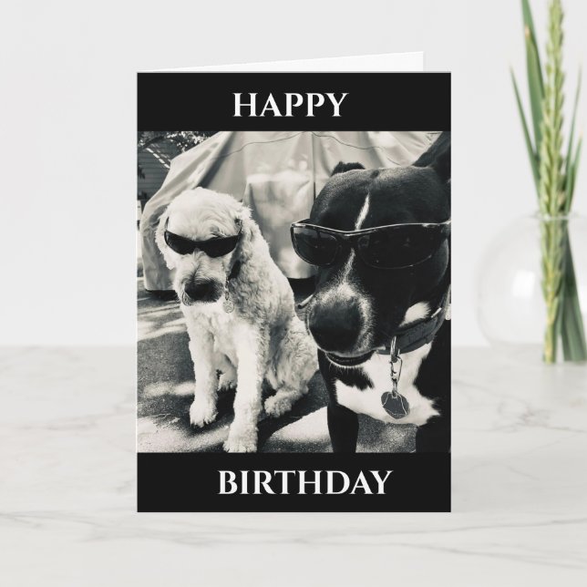 **"HEUREUX ANNIVERSAIRE*** CARTE ONCLE des CHIENS  (Devant)