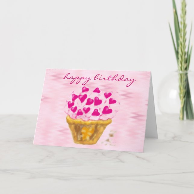 heureux anniversaire : cupcake géant : cartes (Devant)