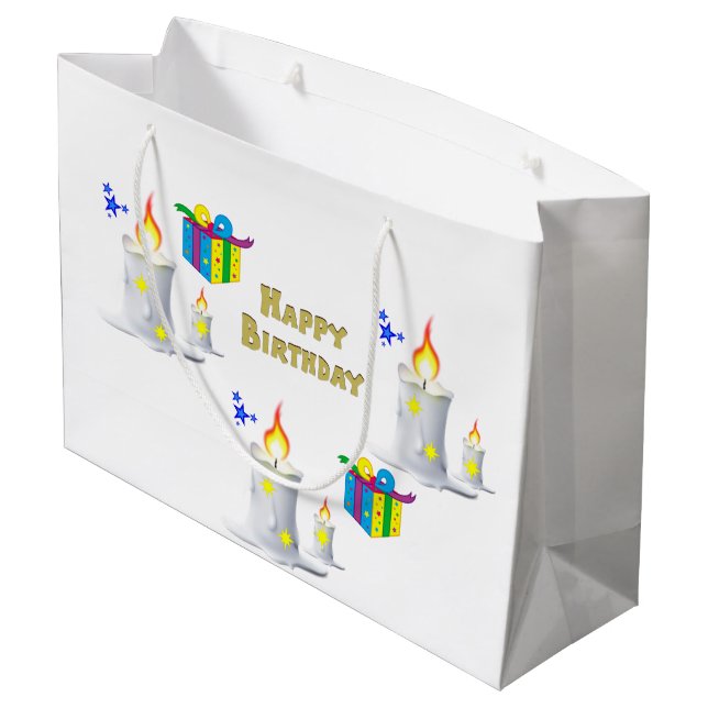 Heureux Anniversaire Sac cadeau bougie (Dos Angle)