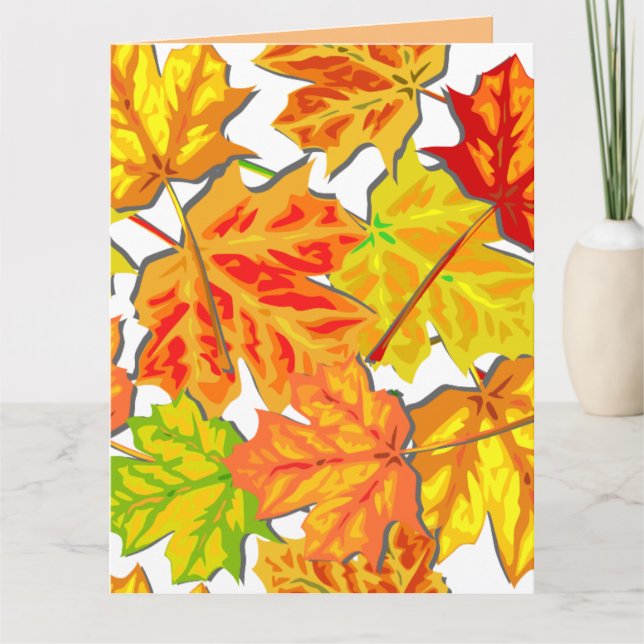 HEUREUX AUTOMNE AUTOMNE FEUILLES DE SALUT CARTE (Devant)