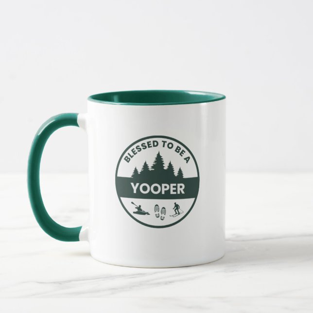 Heureux D'Être Un Yooper Café Mug (Gauche)