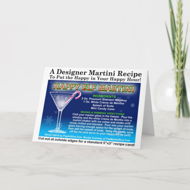 HEUREUX ELF MINT CHRISTMAS COCKTAIL CARTE DE RECET (Devant)
