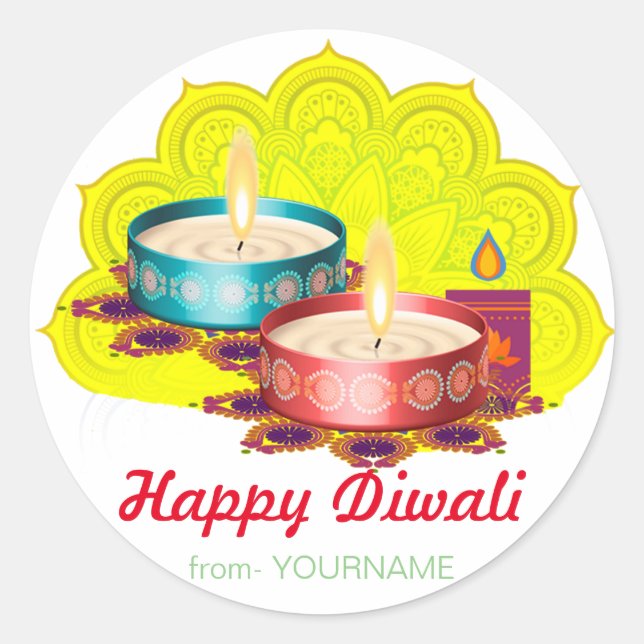 Heureux étiquette Diwali (Devant)