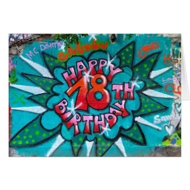 Heureux Graffiti du 18ème anniversaire (Devant horizontal)