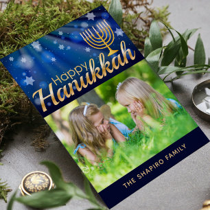 Heureux Hanoukka Menorah Photo personnalisée