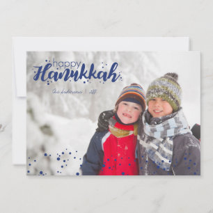 Heureux Hanoukka neige bulles Carte photo de vacan