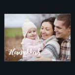 Heureux Hanoukka neige bulles Carte photo de vacan<br><div class="desc">Élégant et mignon Happy Hanoukka Snow Bubbles Carte photo de vacances est parfait pour tous vos amis et famille cette saison de vacances. Customisez le texte avec votre nom de famille et l'année et échangez la photo pour une photo de vos enfants, de votre animal de compagnie ou de toute...</div>