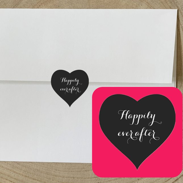 Heureux Jamais après Stickers forme coeur (Créateur téléchargé)