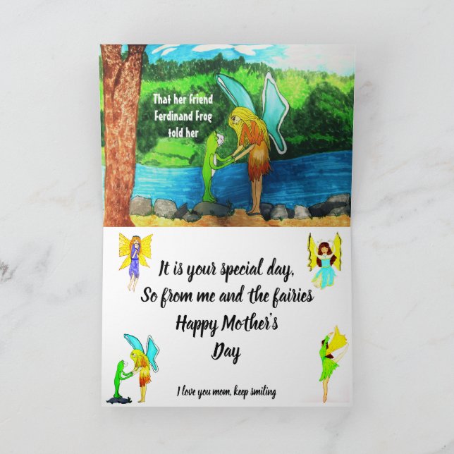 HEUREUX JOUR DE LA MÈRE DE LA CARTE FAIRIES (Intérieur)