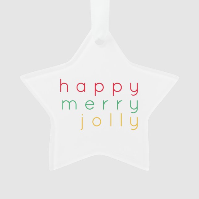 HEUREUX JOY JOLLY ACrylique Star Ornament (devant)