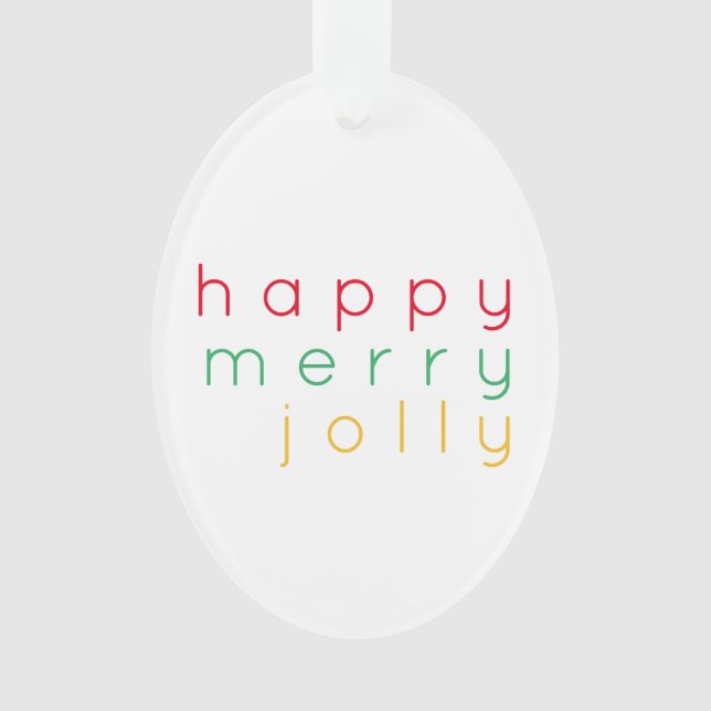 HEUREUX JOY JOLLY Oval Ornament acrylique (devant)