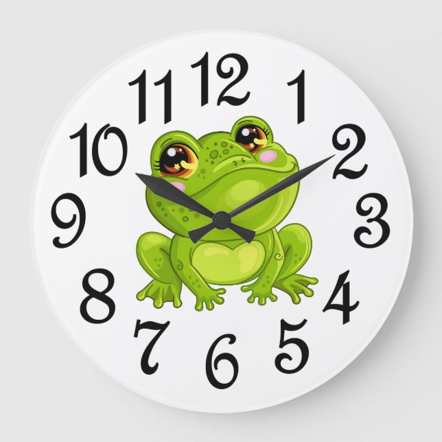 Heureux La Frog Acrylique Horloge Mur (Recto)