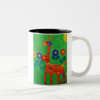 Heureux la tasse de café de girafe