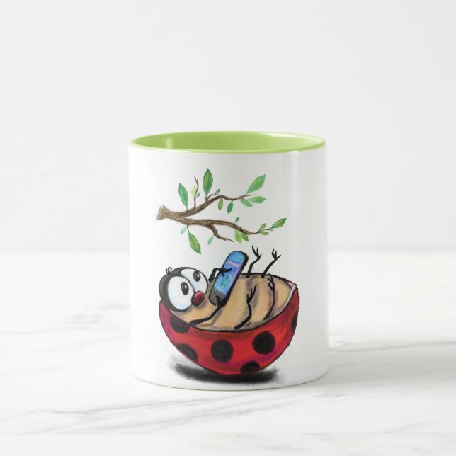 Heureux Ladybug Funny Mug (Centre)