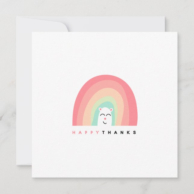 Heureux Merci Cute Rainbow Animal Personnalisé (Devant)