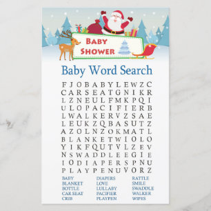 heureux père Noël Baby shower Word Search Jeu