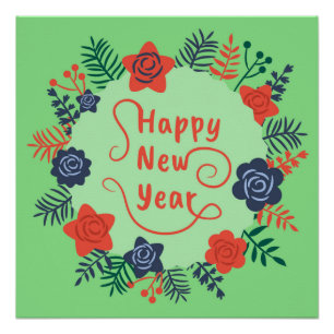 HEUREUX POSTER DU NOUVEL AN