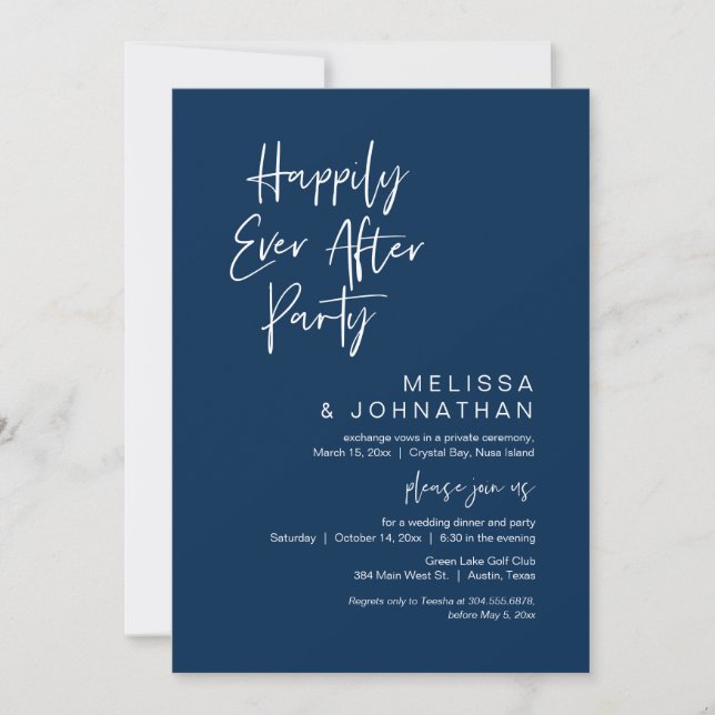 Heureux Pour Toujours, Invitation De Fête De Fianç (Devant)
