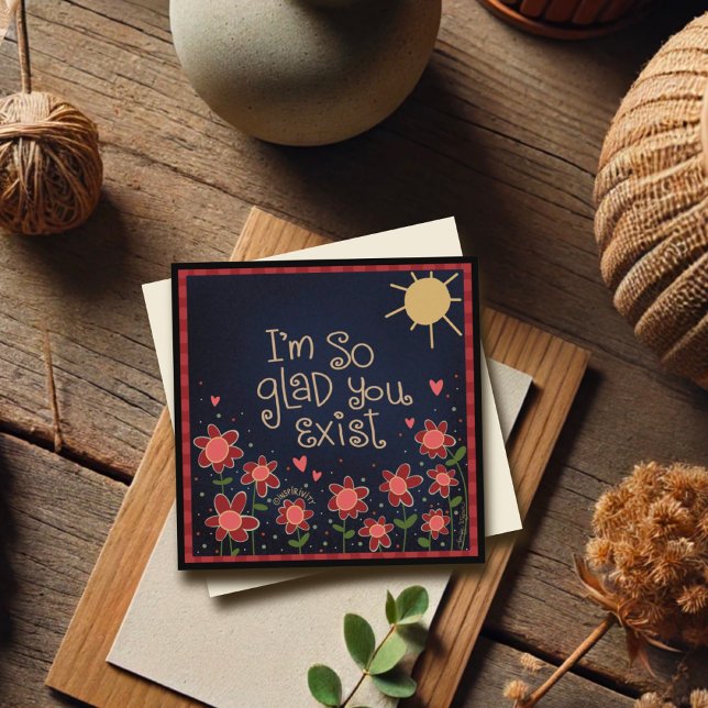 Heureux que vous existez amusant Floral mignon pen (Créateur téléchargé)