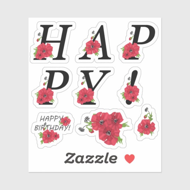 Heureux ! Stickers pour la décoration des albums,  (Feuille)